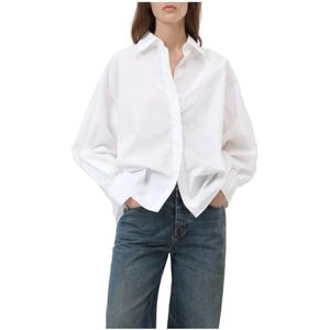 Closed, Dames, Blouses & Shirts, Wit, Maat: S Katoen,