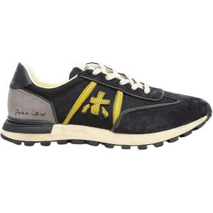 Premiata Blauwe Suède Sneakers met Leren Detail , Multicolor , Heren , Maat: 40 EU