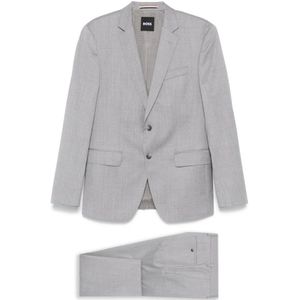 Hugo, Heren, Pakken, Grijs, Maat: L Wol,