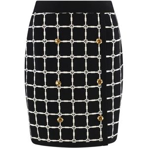 Elisabetta Franchi, Dames, Rokken, Zwart, Maat: M Viscose,