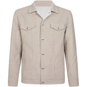 Eleventy, Heren, Jassen, Beige, Maat: M Denim,