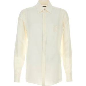 Dolce & Gabbana, Heren, Overhemden, Wit, Maat: XL Zijde,