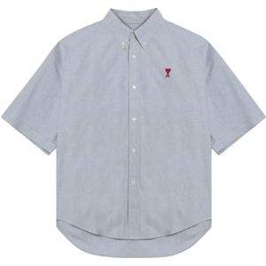 Ami Paris, Heren, Overhemden, Blauw, Maat: XL Katoen,