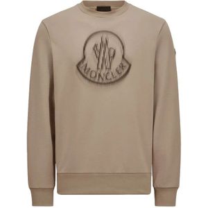 Moncler, Dames, Sweatshirts & Hoodies, Bruin, Maat: L Katoen,