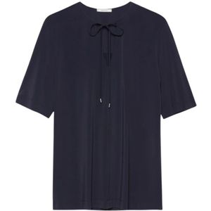 Elena Mirò, Dames, Blouses & Shirts, Blauw, Maat: S Jersey,