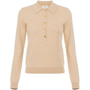 Elisabetta Franchi, Dames, Truien, Beige, Maat: S Kasjmier,