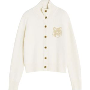 Maison Kitsuné, Dames, Truien, Wit, Maat: L Wol,