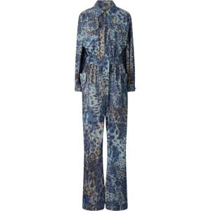Roberto Cavalli, Dames, Jumpsuits & Playsuits, Blauw, Maat: 2XS Katoen,