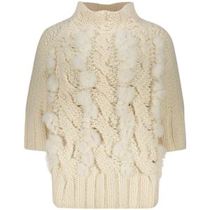 Lorena Antoniazzi, Dames, Truien, Beige, Maat: S Zijde,