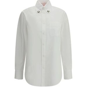 Valentino, Dames, Blouses & Shirts, Wit, Maat: S Katoen,