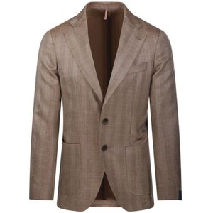 Santaniello, Heren, Jassen, Bruin, Maat: XL Linnen,