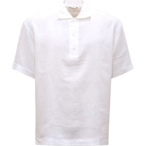 Paolo Pecora, Heren, Tops, Wit, Maat: 2XL Linnen,