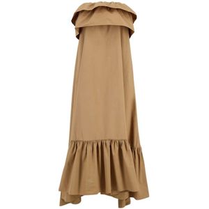 Saint Laurent, Dames, Jurken, Beige, Maat: L Katoen,