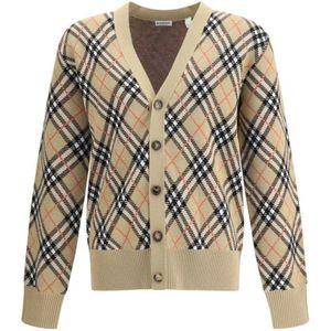 Burberry, Heren, Truien, Beige, Maat: M Wol,