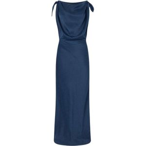 Roberto Cavalli, Dames, Jurken, Blauw, Maat: S Zijde,