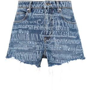 Alexander Wang, Dames, Korte broeken, Blauw, Maat: W26 Katoen,