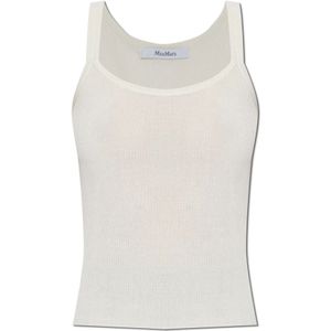 Max Mara, Dames, Tops, Wit, Maat: L Katoen,