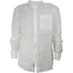 Woolrich, Heren, Overhemden, Wit, Maat: M Linnen,