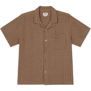 Obey, Heren, Overhemden, Bruin, Maat: S Katoen,