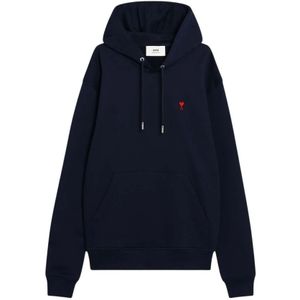 Ami Paris, Heren, Sweatshirts & Hoodies, Blauw, Maat: S