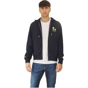 Sun68, Heren, Sweatshirts & Hoodies, Blauw, Maat: S Katoen,