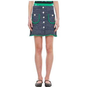 Cormio, Dames, Rokken, Blauw, Maat: 2XS Katoen,