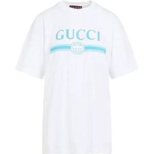 Gucci, Dames, Tops, Wit, Maat: S Katoen,