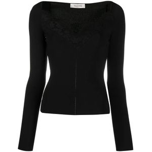 Valentino, Dames, Tops, Zwart, Maat: XS