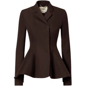 Fendi, Dames, Jassen, Bruin, Maat: XS Wol,