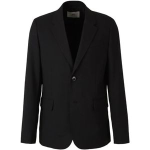 Ami Paris, Heren, Jassen, Zwart, Maat: M Wol,