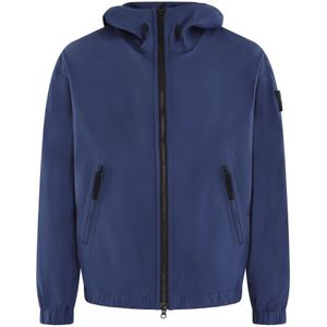 Stone Island, Heren, Jassen, Blauw, Maat: L Katoen,