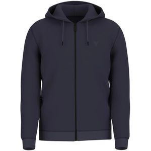 Guess - Blauwe Rits Hoodie Sweater - Heren - Katoen - Sweatvesten