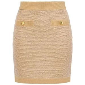 Elisabetta Franchi, Dames, Rokken, Beige, Maat: S Wol,