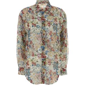 Khaite, Dames, Blouses & Shirts, Veelkleurig, Maat: M Zijde,