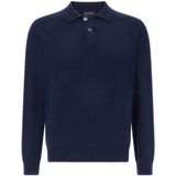 Boggi Milano - Gebreid Kasjmier Poloshirt - Blauw - Heren