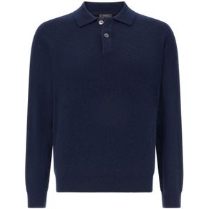 Boggi Milano - Gebreid Kasjmier Poloshirt - Blauw - Heren