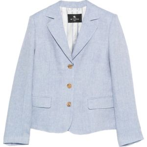 Etro, Dames, Jassen, Blauw, Maat: S Linnen,