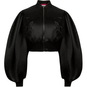 Nina Ricci, Dames, Jassen, Zwart, Maat: S Satijn,