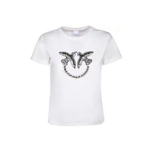 Pinko Witte T-shirts & Polo's voor vrouwen , White , Dames , Maat: S
