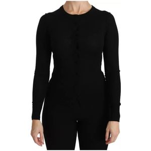 Dolce & Gabbana, Dames, Truien, Zwart, Maat: S Wol,