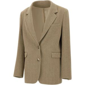 Golden Goose, Dames, Jassen, Beige, Maat: 2XS Katoen,