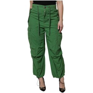 Dolce & Gabbana, Dames, Broeken, Groen, Maat: XS Katoen,