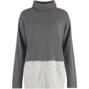 Malo, Dames, Truien, Grijs, Maat: S Kasjmier,