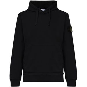 Stone Island, Heren, Sweatshirts & Hoodies, Zwart, Maat: M Katoen,