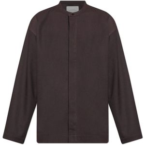 Studio Nicholson, Heren, Overhemden, Bruin, Maat: M Wol,