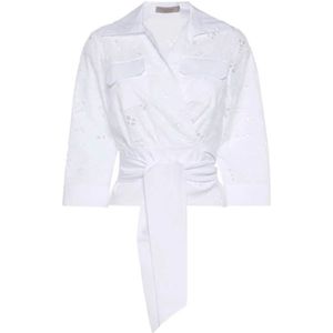 D.Exterior, Dames, Blouses & Shirts, Wit, Maat: XS Katoen,