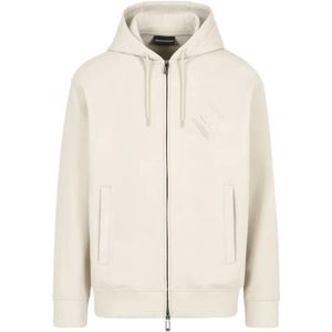 Emporio Armani, Heren, Sweatshirts & Hoodies, Beige, Maat: XS Jersey,