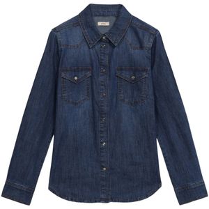 Oltre, Dames, Blouses & Shirts, Blauw, Maat: S Denim,
