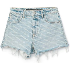 Alexander Wang, Dames, Korte broeken, Blauw, Maat: W28 Denim,