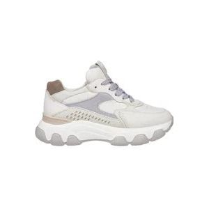 Hogan Crème Hyperactieve Sneakers met Multicolor Inzetstukken , Beige , Dames , Maat: 38 EU